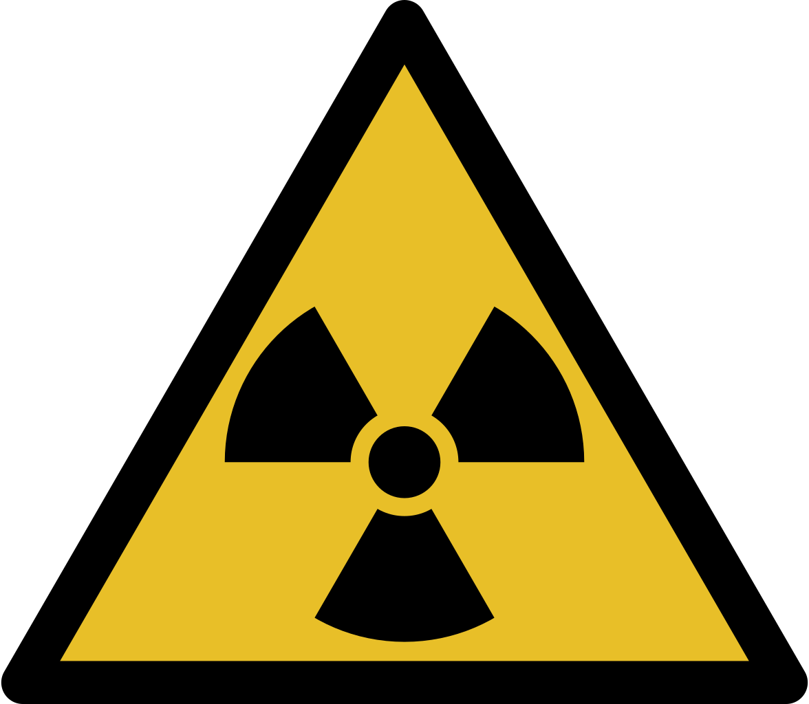 Radioactive chemical symbol.
