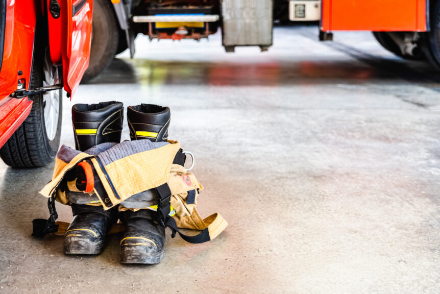 firefighter gear that needs to be cleaned